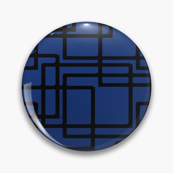 Item preview, Retro Modern Black Rectangles On Deep Blue designed and sold by taiche.