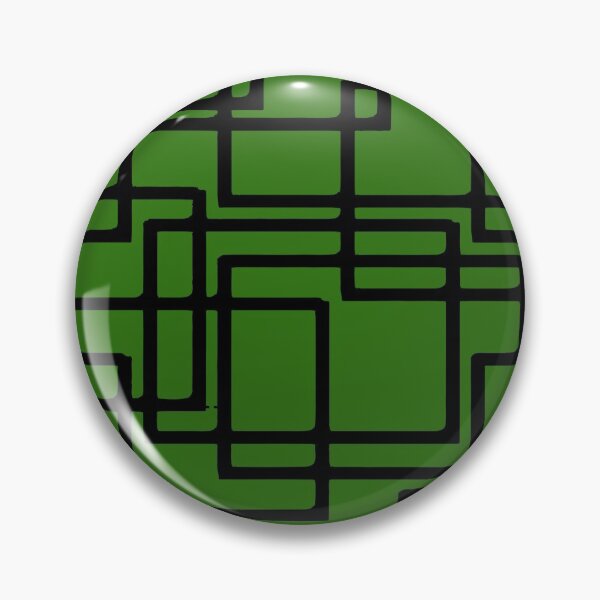 Item preview, Retro Modern Black Rectangles On  Forest Green designed and sold by taiche.