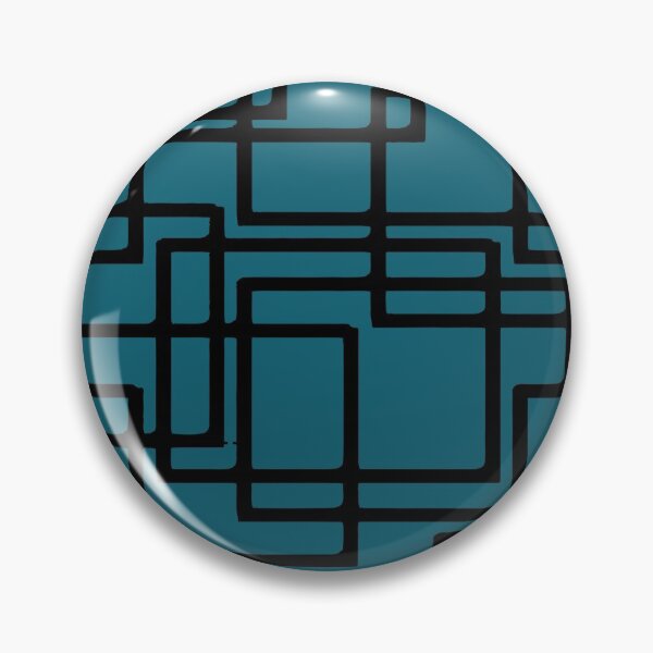 Item preview, Retro Modern Black Rectangles On Deep Teal designed and sold by taiche.