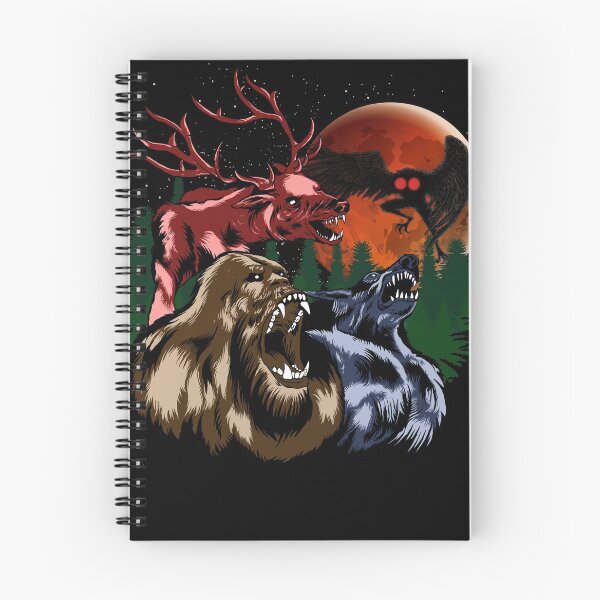 Item preview, Three Cryptid Moon - Bigfoot, Sasquatch, Mothman, Dogman, Wendigo Cryptid Gift designed and sold by NatIntrovertSoc.