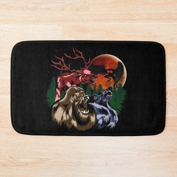 Item preview, Three Cryptid Moon - Bigfoot, Sasquatch, Mothman, Dogman, Wendigo Cryptid Gift designed and sold by NatIntrovertSoc.