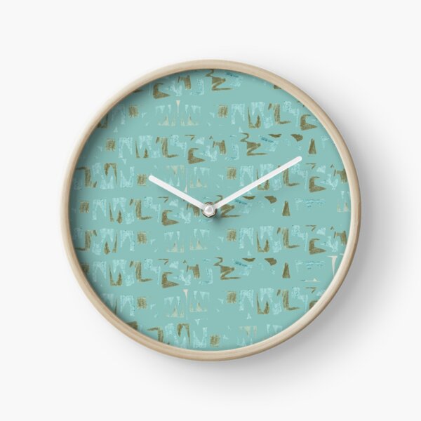 Primitive symbols turquoise and brown Clock
