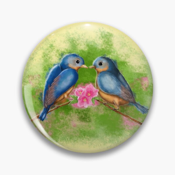 Item preview, love birds and spring flower blossoms designed and sold by studioMoSa.