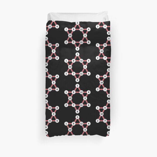 Super Magic Star Red with Numbers Duvet Cover