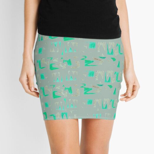 Primitive symbols grey and green Mini Skirt