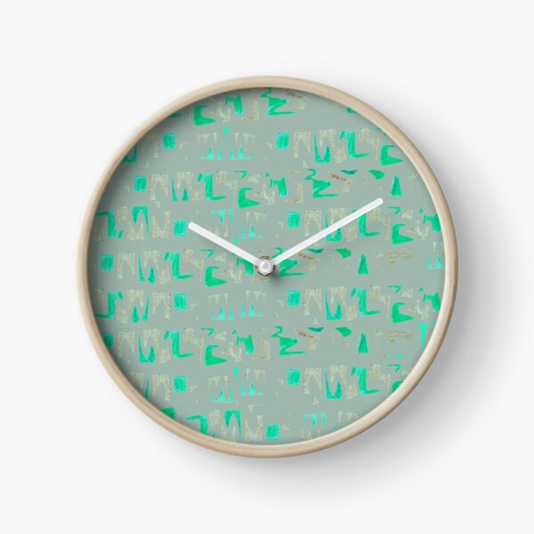 Primitive symbols grey and green Clock