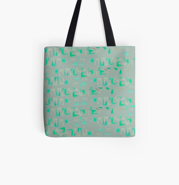 Primitive symbols grey and green All Over Print Tote Bag