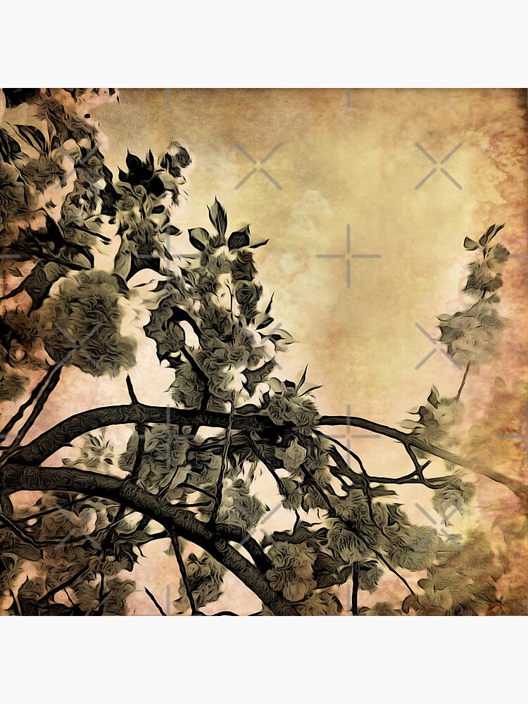Brushed Cherry Blossoms - Flower Lovers Gift by OneDayArt