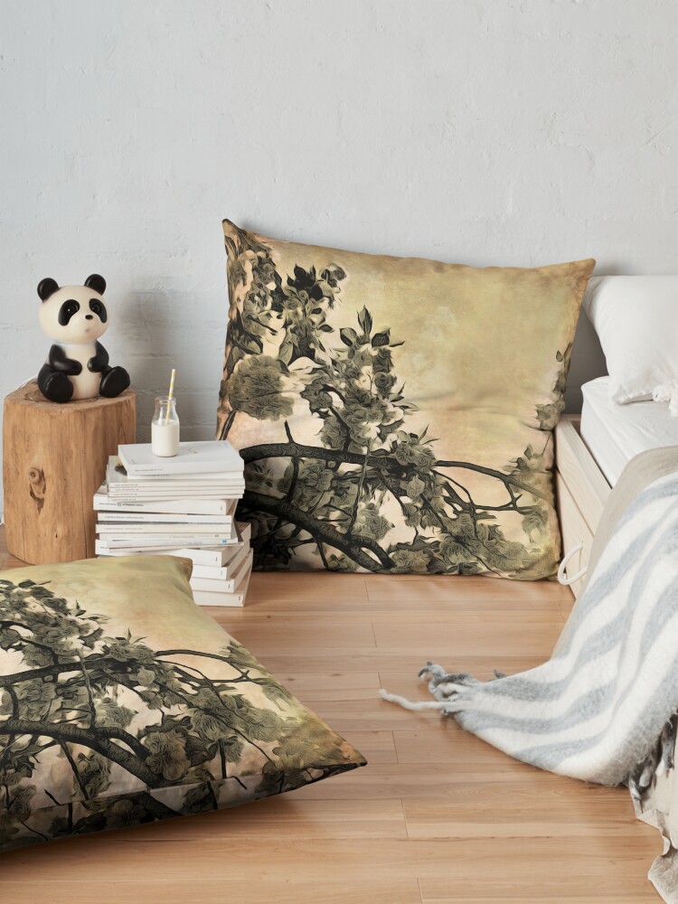 Alternate view of Brushed Cherry Blossoms - Flower Lovers Gift Floor Pillow