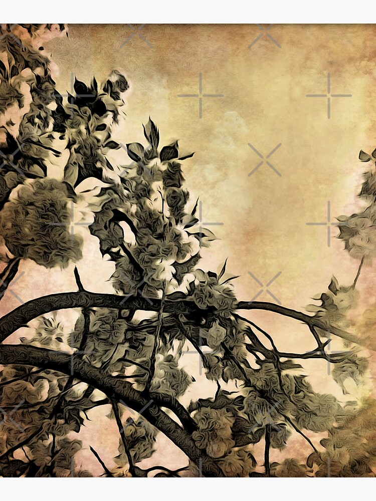 Brushed Cherry Blossoms - Flower Lovers Gift by OneDayArt