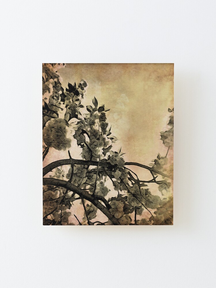 Alternate view of Brushed Cherry Blossoms - Flower Lovers Gift Mounted Print