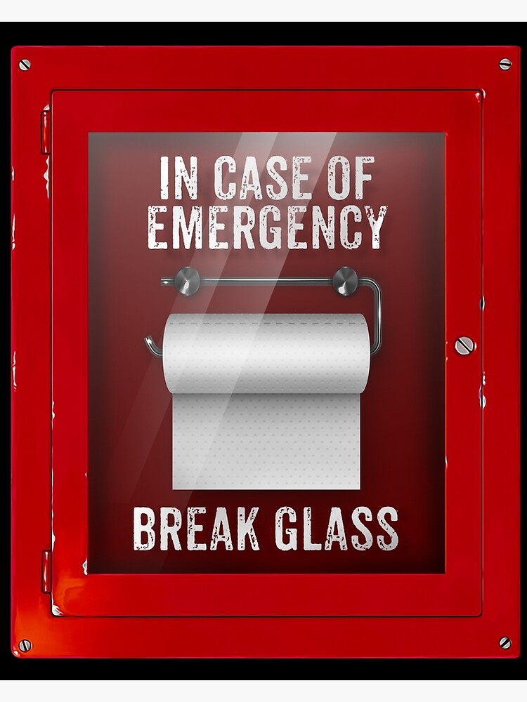 In Case Of Emergency Break Glass Poster For Sale By Jingatees Redbubble