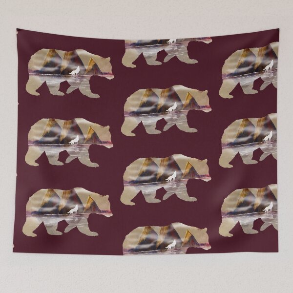 Item preview, bear landscape and howling wolf designed and sold by studioMoSa.