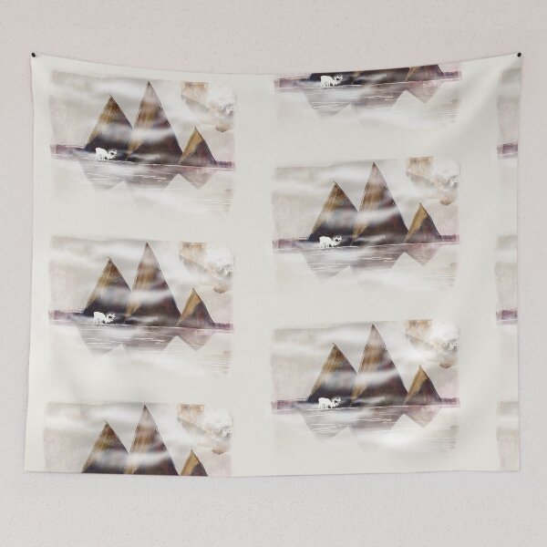 Item preview, winter mountains with deer designed and sold by studioMoSa.