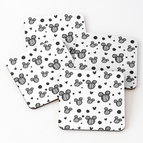 Item preview, Black and white scribble dots / mouse heads  designed and sold by TheDoodleFairy.