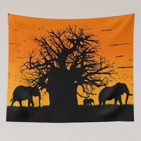 Item preview, african elephant sunset  designed and sold by johnnyssandart.