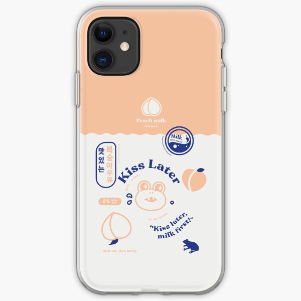 Kiss Later Peach Milk Carton Concept PhoneCase iPhone Soft Case
