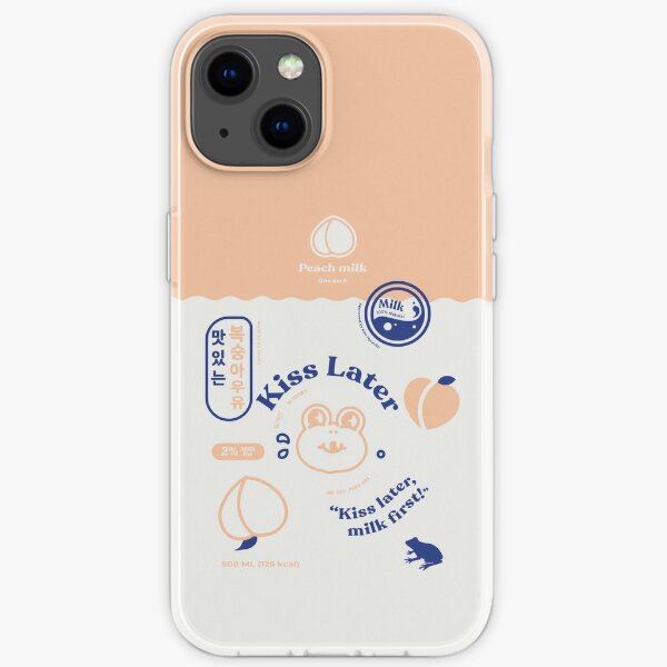 Kiss Later Peach Milk Carton Concept PhoneCase iPhone Soft Case