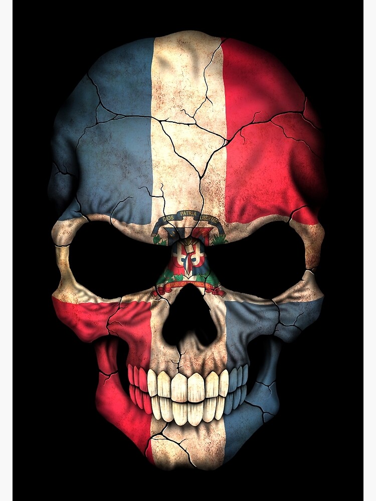 Dominican Republic Flag Skull Greeting Card for Sale by jeff bartels