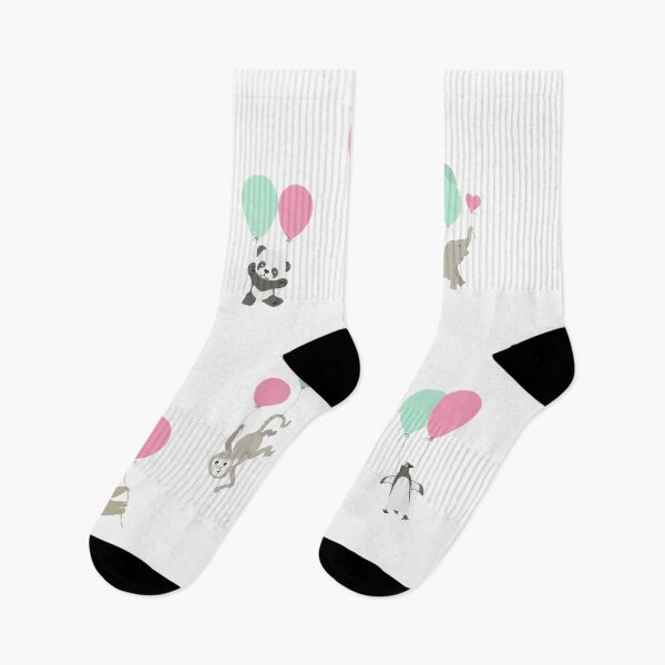 Item preview, cute little animals flying away with balloons designed and sold by studioMoSa.
