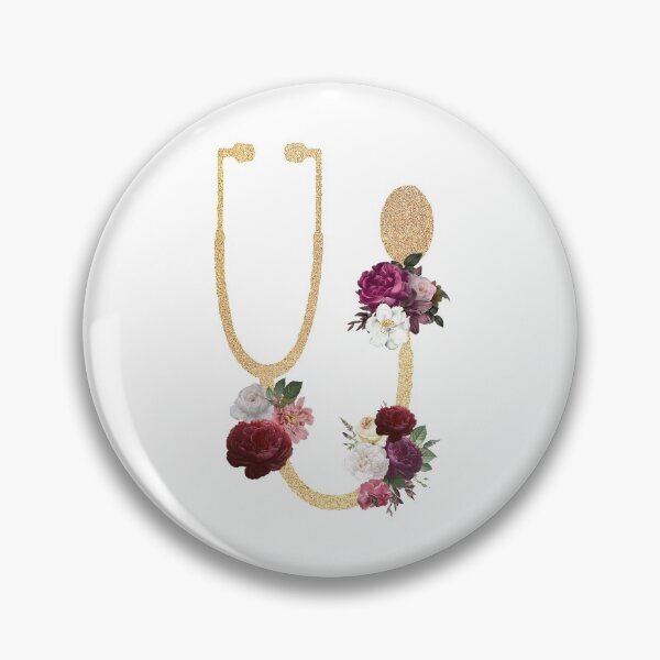Item preview, Gold Stethoscope with Flowers designed and sold by KasJ.