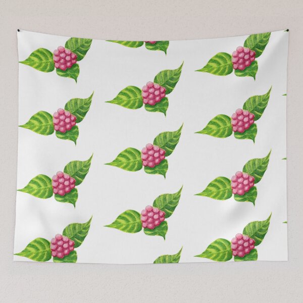 Item preview, Frambuesa acuarela en tres hojas verdes designed and sold by NataBold.