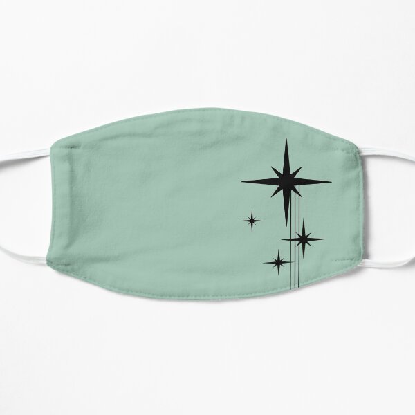 1950s Atomic Age Retro Starburst in Mint Green and Black Mask