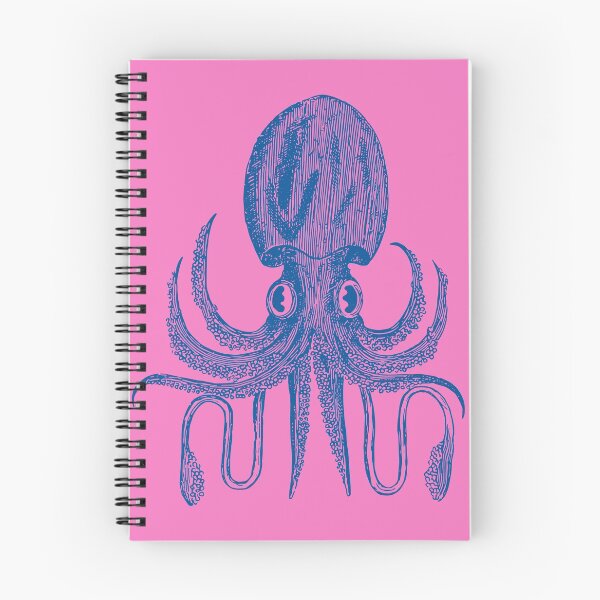 Item preview, Playful Octopus Block Print Pattern in Pink and Blue designed and sold by JuneJournal.