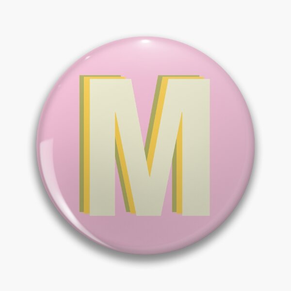 Item preview, Letter M Initial Monogram Pattern in Pink, Green, and Yellow designed and sold by JuneJournal.