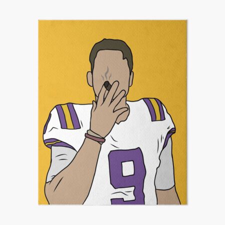 Joe Burrow Cigar Art Board Print
