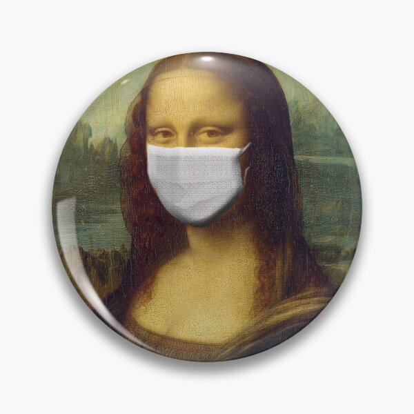 Mona Lisa wearing a mask Pin