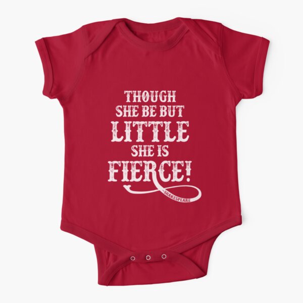 Shakespeare Quote Typography - Though She Be ... Short Sleeve Baby One-Piece