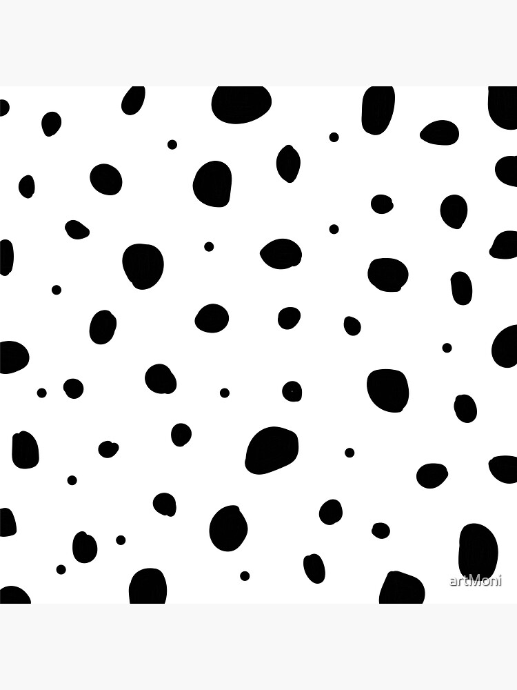 "Black spots pattern on the black background." Sticker by artMoni
