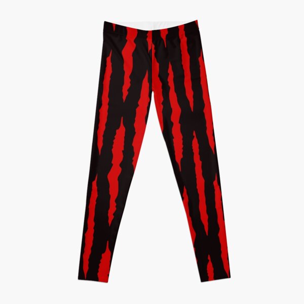 Red on Black Pattern Leggings
