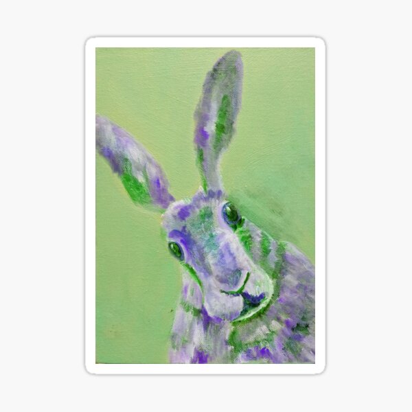 Cute Green and Purple Hare Sticker