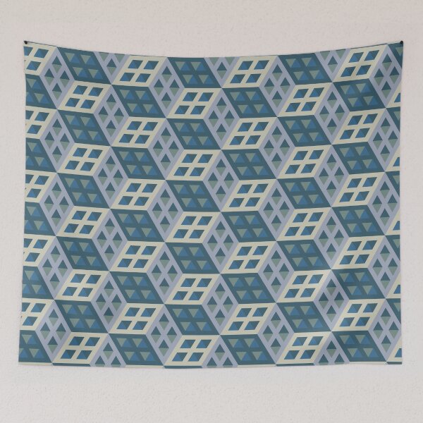 Item preview, Retro Hexagons Artistic Abstract Pattern designed and sold by enhan.