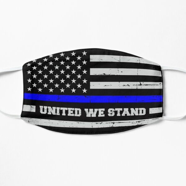Police Officer Gifts - Thin Blue Line Flag - Blue Lives Matter United We Stand Gift Ideas for & Cops & Law Enforcement Officers to Show Support for Those on the Front Lines Flat Mask
