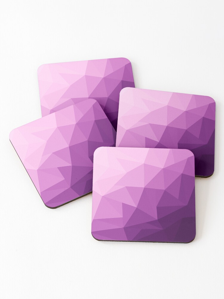 Thumbnail 1 of 5, Coasters (Set of 4), Pink Triangle Gradient Design designed and sold by leannarpfeffer.