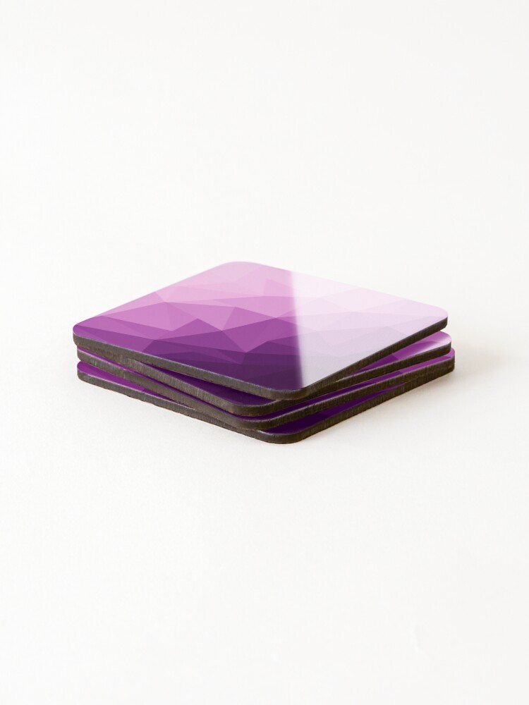 Thumbnail 4 of 5, Coasters (Set of 4), Pink Triangle Gradient Design designed and sold by leannarpfeffer.