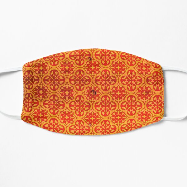 Orange Traditional Oriental Moroccan Style Pattern Flat Mask
