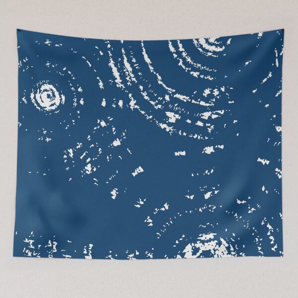 Item preview, Abstract blue paint with white circles designed and sold by StaySaltyArt.