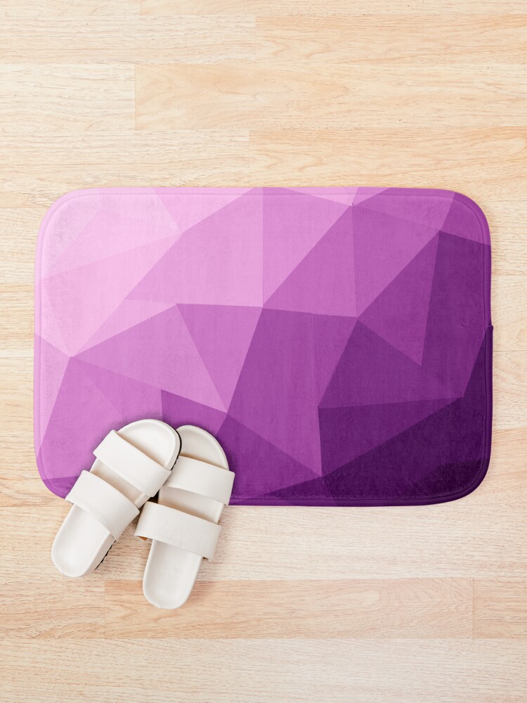 Thumbnail 1 of 6, Bath Mat, Pink Triangle Gradient Design designed and sold by leannarpfeffer.