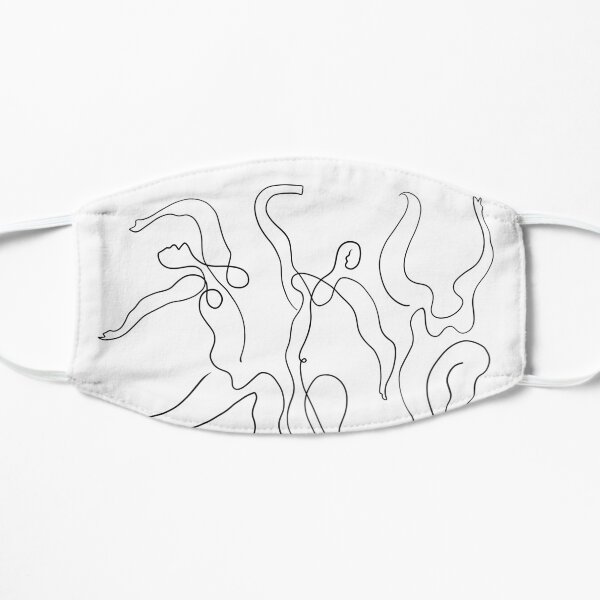 Picasso Line Art - Dancers Flat Mask