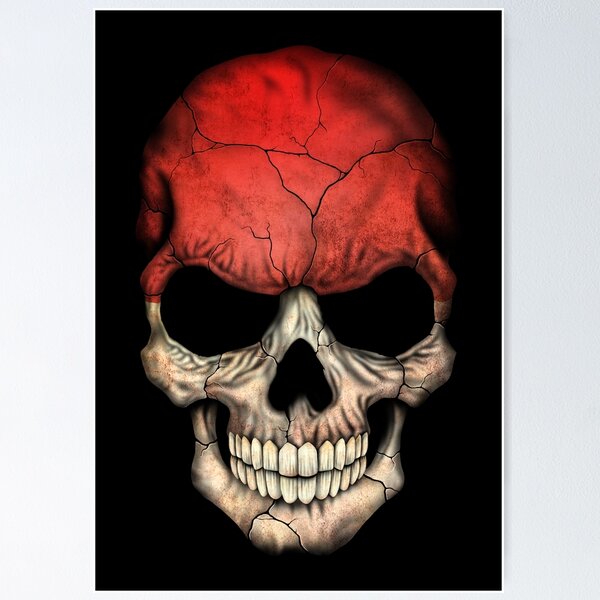 Item preview, Indonesian Flag Skull designed and sold by JeffBartels.