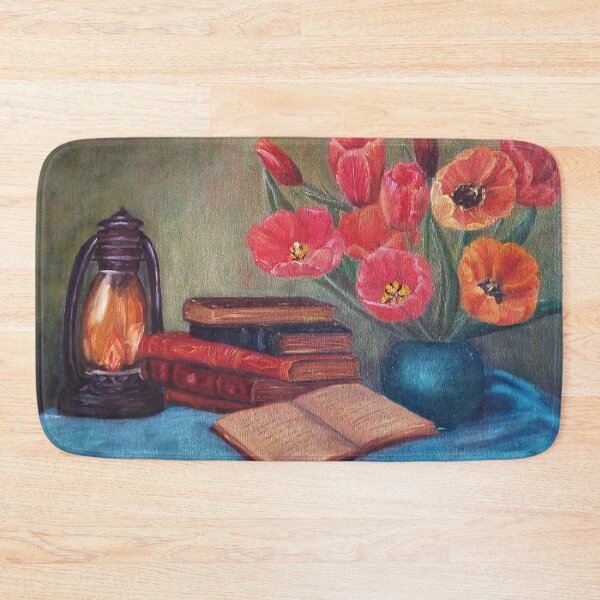 Item preview, Tulips with books and an old lamp designed and sold by TaliArtiYa.