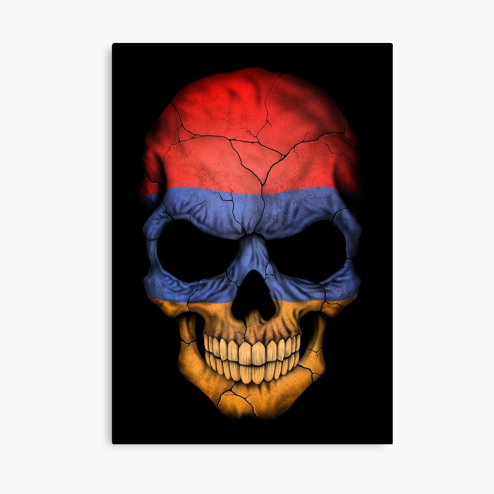 Armenian Flag Skull Canvas Print