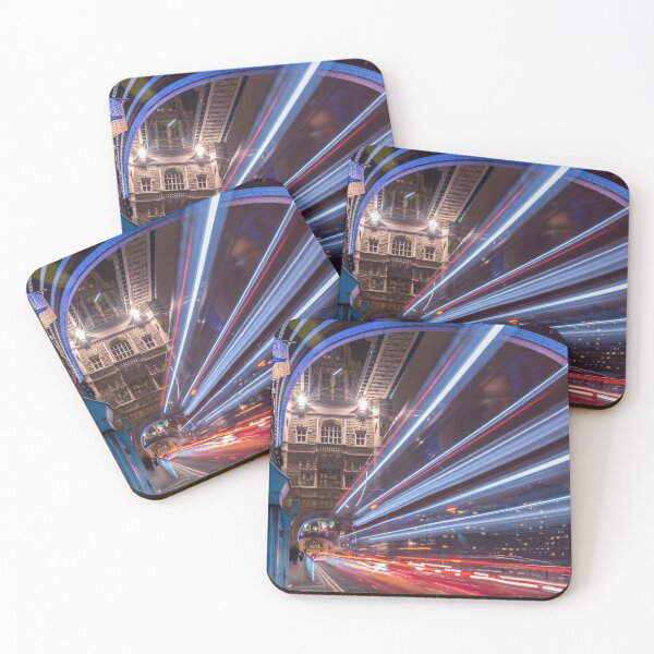 Item preview, Light trails along Tower Bridge London designed and sold by RezieMart.