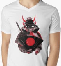 Samurai Cat Men's V-Neck T-Shirt