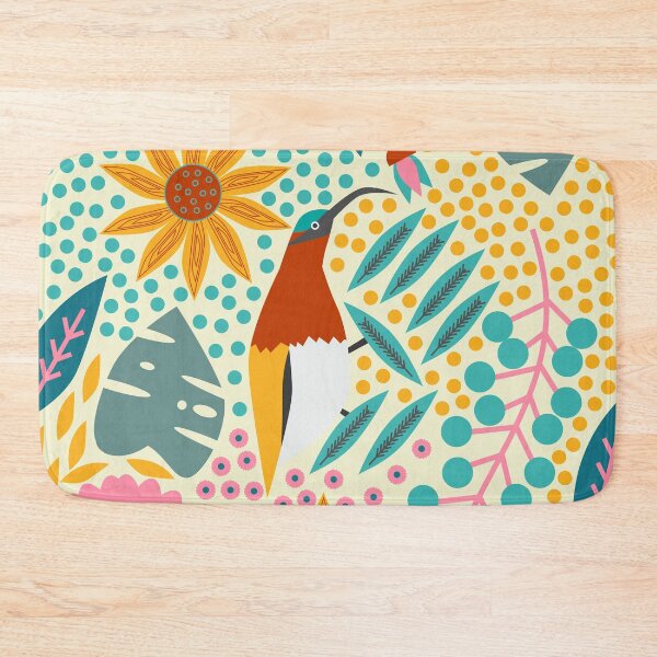 Item preview, Floral paradise with a cute sunbird designed and sold by cocodes.