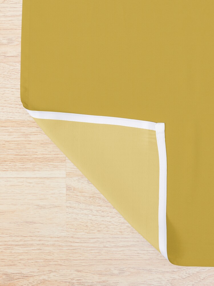 Alternate view of Honeycomb Geometric Lattice 2 in Mustard Yellow, Navy Blue, and White Shower Curtain